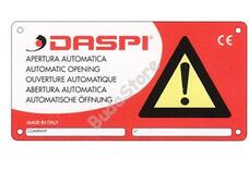 DASPI CARTELLO ATTENZIONE Automata kapu működésére figyelmeztető fémtábla