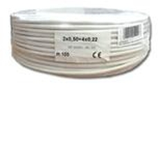 Erősített 2x0.5+4x0.22 eres biztonságtechnikai kábel Erősített 2x0.5+4x0.22 eres biztonságtechnikai kábel