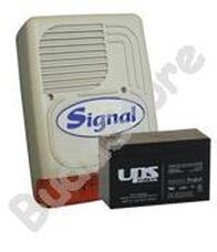 SIGNAL PS-128A + 7 Ah akkumulátor Kültéri hang-fényjelző szabotázsvédett fémházban PS128A