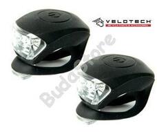 VELOTECH Villogó szett 2LED fekete 34674