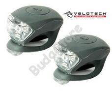 VELOTECH Villogó szett 2LED szürke 34678