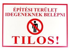 JKH Tábla műanyag A4 ÉPÍTÉSI TERÜLET 3427113