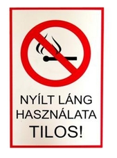 JKH Tábla műanyag A4 DOHÁNYZÁS ÉS NYÍLT LÁNG HASZNÁLATA TILOS 3427147