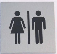 JKH Tábla alu öntapadós 60 x 60 mm FÉRFI/NőI WC 3427170