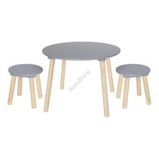 Asztal 2 székkel fából, ezüstszürke Jabadabado JabaH13221