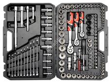 YATO Dugókulcs klt. 120 részes 1/2 col 20-32, 1/4 col 4-13, 3/8 col 9-17 profi - YT-38801