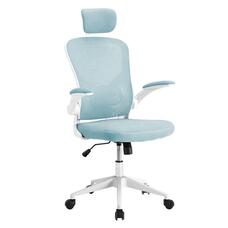 Ergonomikus irodai szék deréktámasszal fejtámlával világoskék HOP1001787-3