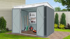 Riwall RMSP 6x8 fém kerti tároló 2,4 x 1,8 m lapostetővel (antracit) - SM-F68K-H158-A
