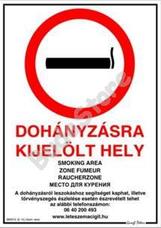 JKH Tábla műanyag A4 DOHÁNYZÁSRA KIJELÖLT HELY 3427181