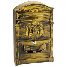 PICCO Renzo díszes kerítésen kívüli postaláda sárgaréz PI0005 PICCO Renzo díszes kerítésen kívüli postaláda sárgaréz PI0005