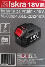 ISKRA AKKUMULÁTOR 18 V 1,5 Ah ML-CD92-180 FÚRÓHOZ - IS8461 ISKRA AKKUMULÁTOR 18 V 1,5 Ah ML-CD92-180 FÚRÓHOZ - IS8461