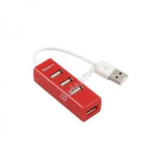 USB SBOX H-204R USB Hub USB-2.0 4 Port - Piros W027253
