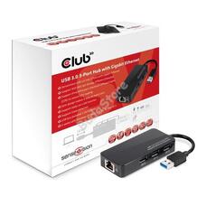 USB Club3D USB 3.0 3-Port Hub with Gigabit Ethernet CSV1430