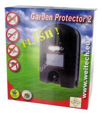 Weitech Ultrahangos kutya-,macska-,nyest-,vad- riasztó, villanófényes max. 200m2 - WK0052