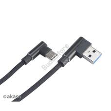 KAB Akasa Right Angle USB Type-A to Type-C Charging & Sync cable -  AK-CBUB39-10BK AKCBUB3910BK