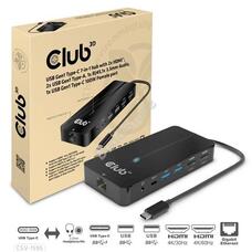 DOC Club3D USB Gen1 Type-C 7-1 hub with 2x HDMI, 2x USB-A, RJ45+3,5mm Audio+PD 3.0 CSV1595