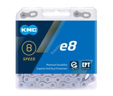 KMC Lánc KMC E8 8 speed e-bike 1/2 x 3/32 136 SIL/BLK (30/doboz) E8S