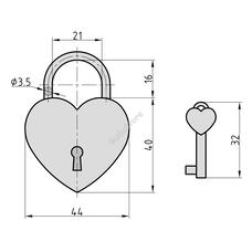 Basi Heart Lock Rozé szerelemlakat B00060702