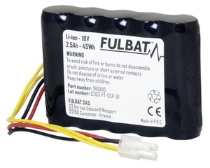 Akkumulátor Fulbat FL-HU02 li ionos, 18v-2.5ah husqvarna 310/315/315x robotfűnyíróhoz 560610-FU