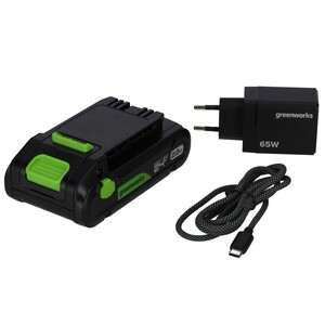 Akkumulátor és töltő induló készlet Greenworks K2S2BEA 24v-2ah, töltővel (usb-s powerbank is) K2S2BEAA1
