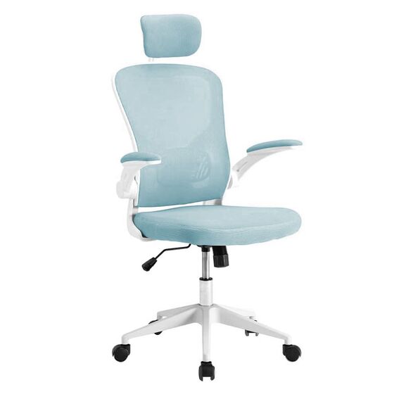 Ergonomikus irodai szék deréktámasszal fejtámlával világoskék HOP1001787-3