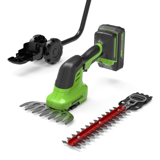 Sövényvágó akkumulátoros Greenworks G24SHT 24v, penge: 20cm, +gyepszélvágó, akku és töltő nélkül 1600607-GW