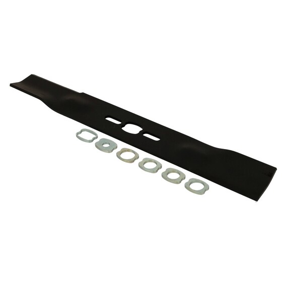 Fűnyíró kés  430 mm, univerzális egyenes, betétgyűrűvel utángyártott MOG920/R