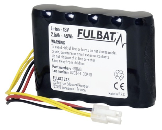 Akkumulátor Fulbat FL-HU02 li ionos, 18v-2.5ah husqvarna 310/315/315x robotfűnyíróhoz 560610-FU