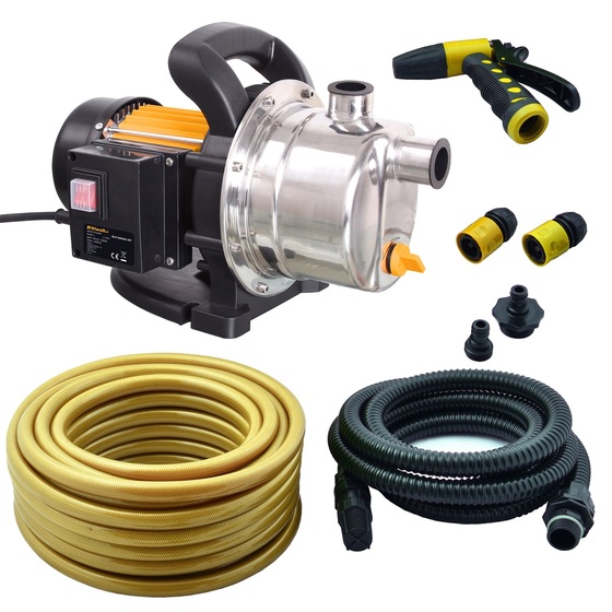 Vízszivattyú elektromos felszíni Riwall REJP 1000 INOX SET szett 3500lit/h, hmax:44m, 4.4bar, 1000w REJP 1000 INOX SET
