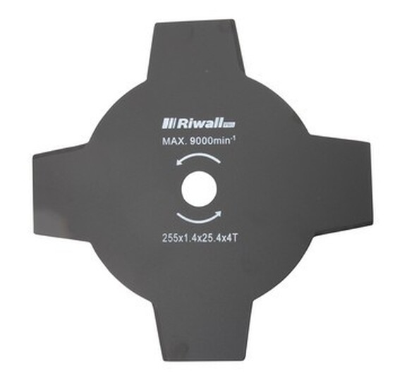 Riwall Négyágú vágókés fűkaszához 255mm / 25,4mm / 1,4 mm - RACC00027