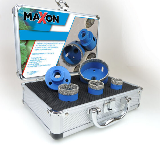 Maxon gyémántfúró klt. M14 sarokcsiszolóhoz 20-27-35-55-68 - MGYCSFK1