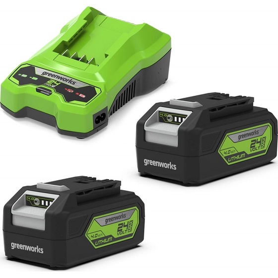 Akkumulátor és töltő induló készlet Greenworks GSK24B4X 24v, 2x4ah akku és 2a töltő 2927807-GW