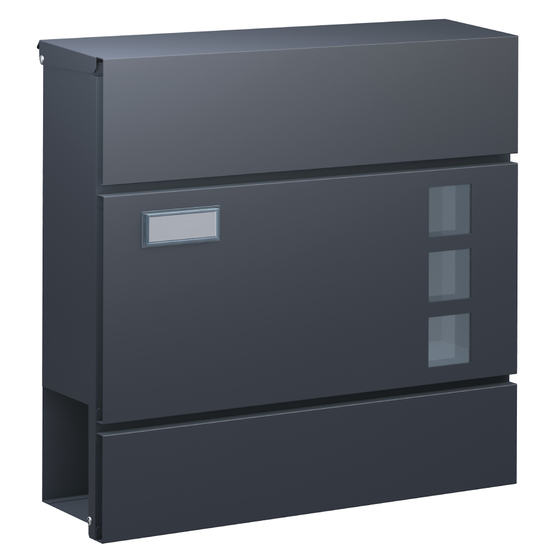 Basi BK 380M Antracit modern újságtartós postaláda B21700905