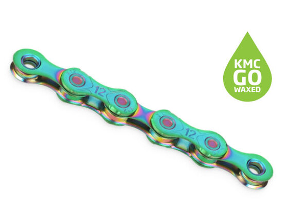 KMC Lánc KMC 12 seb. X12 WAX 1/2x11/128 126L Aurora Green X12COGRW