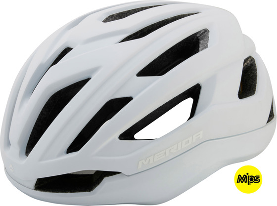 MERIDA Fejvédő ME APEX 58-62cm MIPS matt fehér/fényes fehér - 20 szellőző A2277000230