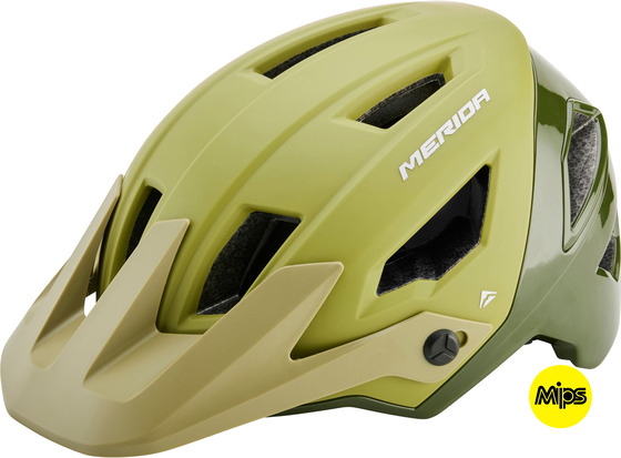 MERIDA Fejvédő ME TRAILBANGER 58-62cm MIPS matt zöld/fényes zöld 15 szellőző A2277000246