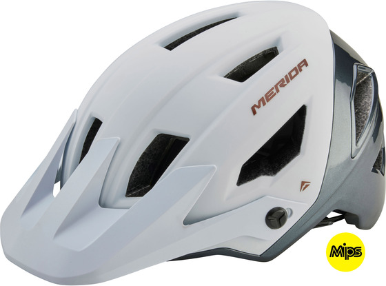 MERIDA Fejvédő ME TRAILBANGER 54-58cm MIPS matt fehér/fényes szürke 15 szellőző A2277000251