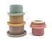 Szilikon egymásra és egymásba építhető mintás csészék, pasztell színekben Magni Magni3310