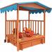 Fa játszóház homokozóval és árnyékoló tetővel HOP1000920-1 Fa játszóház homokozóval és árnyékoló tetővel HOP1000920-1