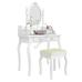 Tükrös fésülködő asztal székkel Rome fehér HOP1000943-1