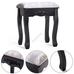 Tükrös fésülködő asztal székkel Rome fekete HOP1000943-2