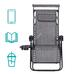 Zéró gravitációs szék napellenzővel és pohártartóval 2db szürke HOP1001529-1