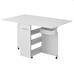 Összecsukható gurulós asztal polcokkal kinyitható asztallappal fehér HOP1001539