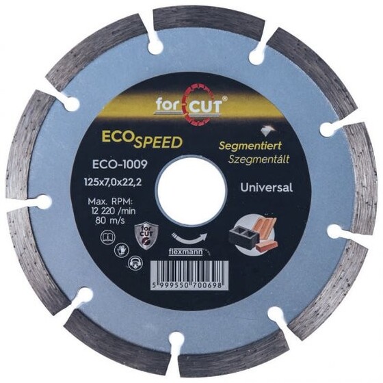 Gyémánt vágókorong 125x2x7x22,2 Szegmentált ECO Flexovit - ECO-1009