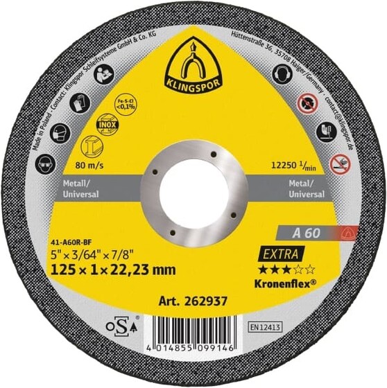 Klingspor 72 VágókorongA 60 EX115X1X22,23 - 262936
