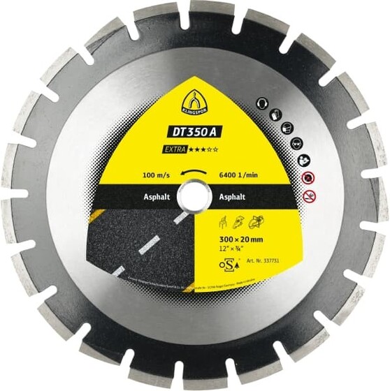 Klingspor DT 350 gyémántvágó 400x3,6x25,4mm 24 szegmensek 40x3,6x10 - 349237